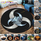 The Vikings Skull Pattern Area Rug Round Floor Mat Living Room Carpet Bathroom Kitchen Rug Doormat