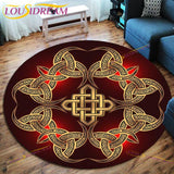 The Vikings Skull Pattern Area Rug Round Floor Mat Living Room Carpet Bathroom Kitchen Rug Doormat