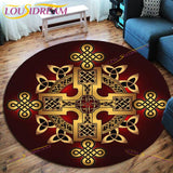 The Vikings Skull Pattern Area Rug Round Floor Mat Living Room Carpet Bathroom Kitchen Rug Doormat