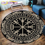 The Vikings Skull Pattern Area Rug Round Floor Mat Living Room Carpet Bathroom Kitchen Rug Doormat