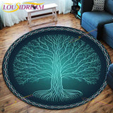 The Vikings Skull Pattern Area Rug Round Floor Mat Living Room Carpet Bathroom Kitchen Rug Doormat