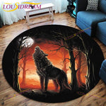 The Vikings Skull Pattern Area Rug Round Floor Mat Living Room Carpet Bathroom Kitchen Rug Doormat