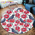 The Vikings Skull Pattern Area Rug Round Floor Mat Living Room Carpet Bathroom Kitchen Rug Doormat