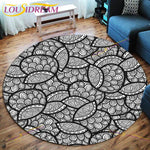 The Vikings Skull Pattern Area Rug Round Floor Mat Living Room Carpet Bathroom Kitchen Rug Doormat