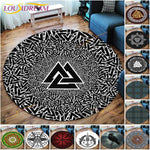 The Vikings Skull Pattern Area Rug Round Floor Mat Living Room Carpet Bathroom Kitchen Rug Doormat