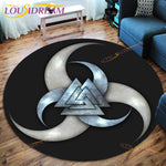 The Vikings Skull Pattern Area Rug Round Floor Mat Living Room Carpet Bathroom Kitchen Rug Doormat