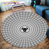 The Vikings Skull Pattern Area Rug Round Floor Mat Living Room Carpet Bathroom Kitchen Rug Doormat