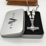 New Magicun Viking~Thor's hammer mjolnir pendant necklace Norse Viking scandinavian jewelry Men's Vintage knot 1