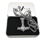 New Magicun Viking~Thor's hammer mjolnir pendant necklace Norse Viking scandinavian jewelry Men's Vintage knot 1