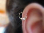 Tiny Leaf Cartilage Earring Body Piercing Helix Ring