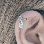 Tiny Leaf Cartilage Earring Body Piercing Helix Ring