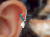 Tiny Leaf Cartilage Earring Body Piercing Helix Ring