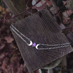 Triple Moon Necklace,Goddess Necklace. Moon Jewelry,Crystal Necklace-Witch Jewelry-Celestial Gift