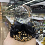 Triple-Skull Cross Stand for Crystal Ball Base Environmental Resin Holder Figurines Display Statue Ornament for 5-10cm Sphere