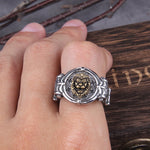 Unique Men's Fashion Black Ring Africa Grassland Lion Jewelry Father's Day Anniversary Gift Banquet Party Band Rings