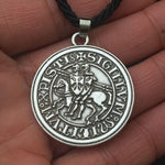 Viking Magic~Viking Double War Horse Greek Latin Amulet Jewelry Knights Templar Exquisite Commemorative Seal Pendant Necklace