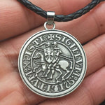 Viking Magic~Viking Double War Horse Greek Latin Amulet Jewelry Knights Templar Exquisite Commemorative Seal Pendant Necklace