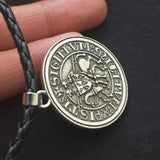 Viking Magic~Viking Double War Horse Greek Latin Amulet Jewelry Knights Templar Exquisite Commemorative Seal Pendant Necklace