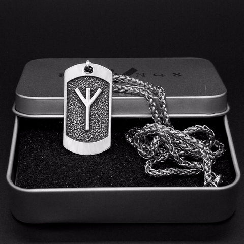 New Magicun Viking~Viking Pendant Norse Futhark Wolf Necklace Men's Pagan Amulet jewelry 1pc