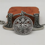 New Magicun Viking~Viking Pendant Wolf rune Axe Necklace Compass Vegvisir S pagan Jewelry 1pc