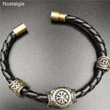 Viking Magic~Vikingos Norse Runes Jewelry Trinity Valknut Vegvisir Compass Beads Vikingo Runes Amulet Viking Bracelet Slavic Accessories