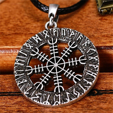 New Magicun Viking~Vintage Aegishjalmur Rune Pendant Necklace Men Women Viking Necklace