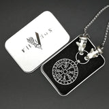 New Magicun Viking~Vintage Compass Vegvisir Norse Viking wolf Pendant necklace jewelry pagan amulet