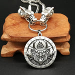 New Magicun Viking~Vintage Compass Vegvisir Norse Viking wolf Pendant necklace jewelry pagan amulet