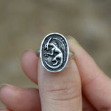 Vintage Dragon Adjustable Ring Mythology Gothic Pagan Amulet Jewelry For Gift