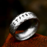 Vintage Silver Color/gold Viking Letter Rune Rings Men Women Simple Stainless Steel Odin Nordic Ring Amulet Fashion Jewelry - Rings