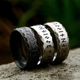 Vintage Silver Color/gold Viking Letter Rune Rings Men Women Simple Stainless Steel Odin Nordic Ring Amulet Fashion Jewelry - Rings