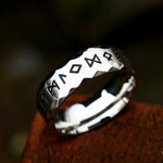 Vintage Silver Color/gold Viking Letter Rune Rings Men Women Simple Stainless Steel Odin Nordic Ring Amulet Fashion Jewelry - Rings
