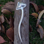 Vintage Silver Musrhoom With Opal Stone Hair Stick Bridal Hairpin Witch Hair Jewelry For Gift