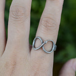 Vintage Silver Snake Open Adjustable Ring Gothic Rings for Witch Jewelry