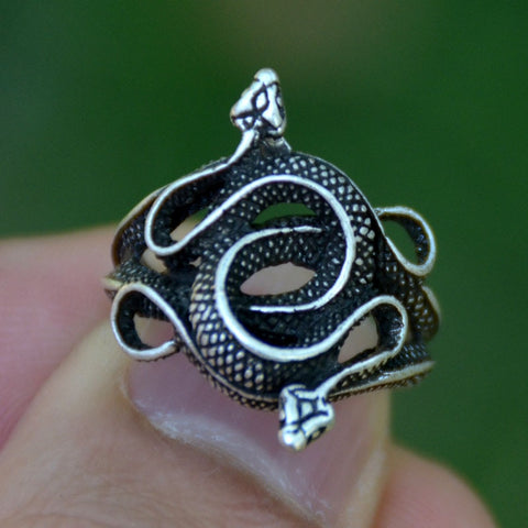 Vintage Silver Snake Ring Animal Rings Born Killers Adjustable Ring Pagan Punk Jewelry For Women Men
