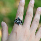 Vintage Silver Snake Ring Animal Rings Born Killers Adjustable Ring Pagan Punk Jewelry For Women Men