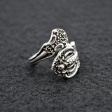 Vintage Spoon Ring Antique Silver Flower Ring Engagement Jewelry for Gift