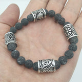 Viking Magic~Vintage Volcano Lava Stone Beads 10pcs Runes Beads Men Bracelet Viking Rune Bracelet Fashion Charm Bracelet Jewelry Friendship G