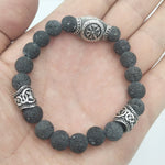 Viking Magic~Vintage Volcano Lava Stone Beads 10pcs Runes Beads Men Bracelet Viking Rune Bracelet Fashion Charm Bracelet Jewelry Friendship G