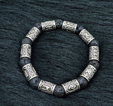 Viking Magic~Vintage Volcano Lava Stone Beads 10pcs Runes Beads Men Bracelet Viking Rune Bracelet Fashion Charm Bracelet Jewelry Friendship G