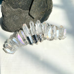 White raw crystal hair comb quartz hair clip witch accessories wedding jewelry  Festival Events Tiara Wicca Gift