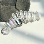 White raw crystal hair comb quartz hair clip witch accessories wedding jewelry  Festival Events Tiara Wicca Gift