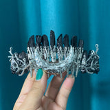 Wicca Crown Raw Crystal Moon Crown Princess Quartz Hair Band Witchcraft Headdress Jewelry Bridal Party Gift