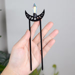 Witch Celtics Crescent Moon Pentagram Lotus Hair Sticks Magic Mysterious Hairpin Wiccan Pagan Gothic Hair Jewelry For Gift