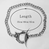 Witch Dragon Snake Crescent Moon Choker Necklace Pagan Wiccan Gothic Jewelry