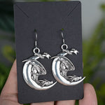 Witch Earrings Silver Dragon Snake Hand Statment Sword Drop Earrings Occult Spirit Pagan Skull Axe Earrings Wicca Gift