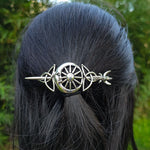 Witch Hairstick Silver Gold Death Head Skull Butterfly Moth Crescent Moon Eagle Gothic Hairpin Wiccan Pagan Hair Jewelry