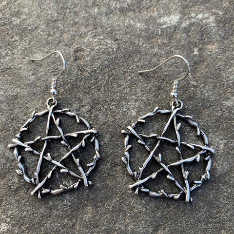 Witch Punk Gothic Life Pentagram Earrings Pagan gift for her