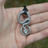 Witch Silver Snake Necklace Pagan Spirit Serpent Ouroboros necklace Gothic Spirit Occult Jewelry Wicca Gift