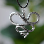 Witch Silver Snake Necklace Pagan Spirit Serpent Ouroboros necklace Gothic Spirit Occult Jewelry Wicca Gift